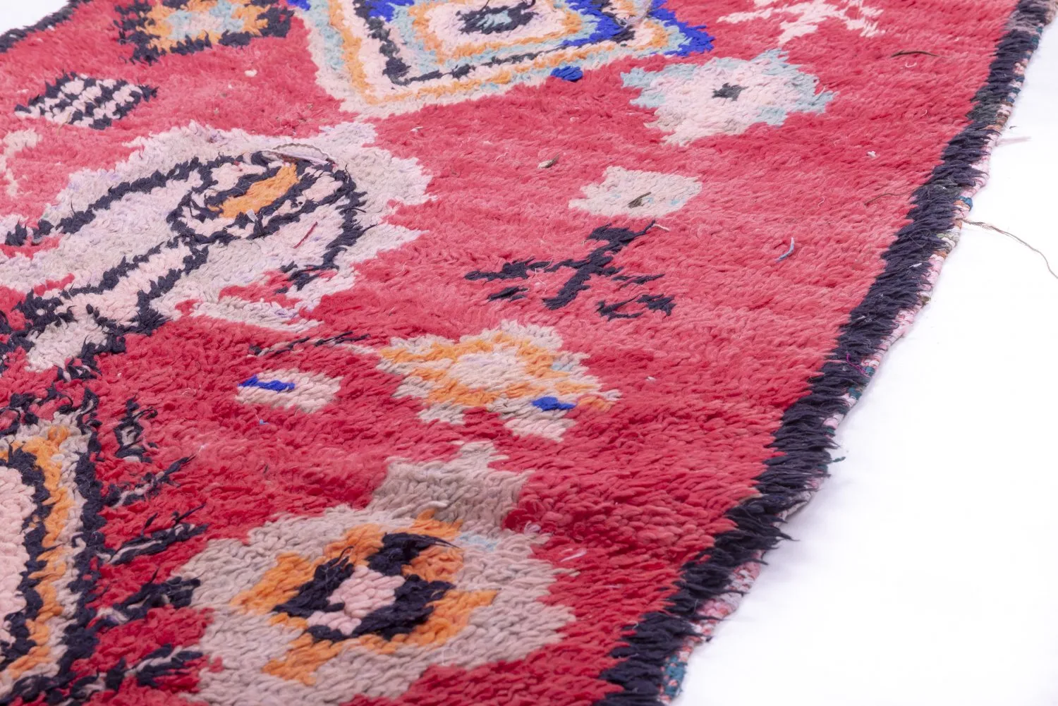 Marokkolainen Kilim matto Boucherouite 240 x 90 cm