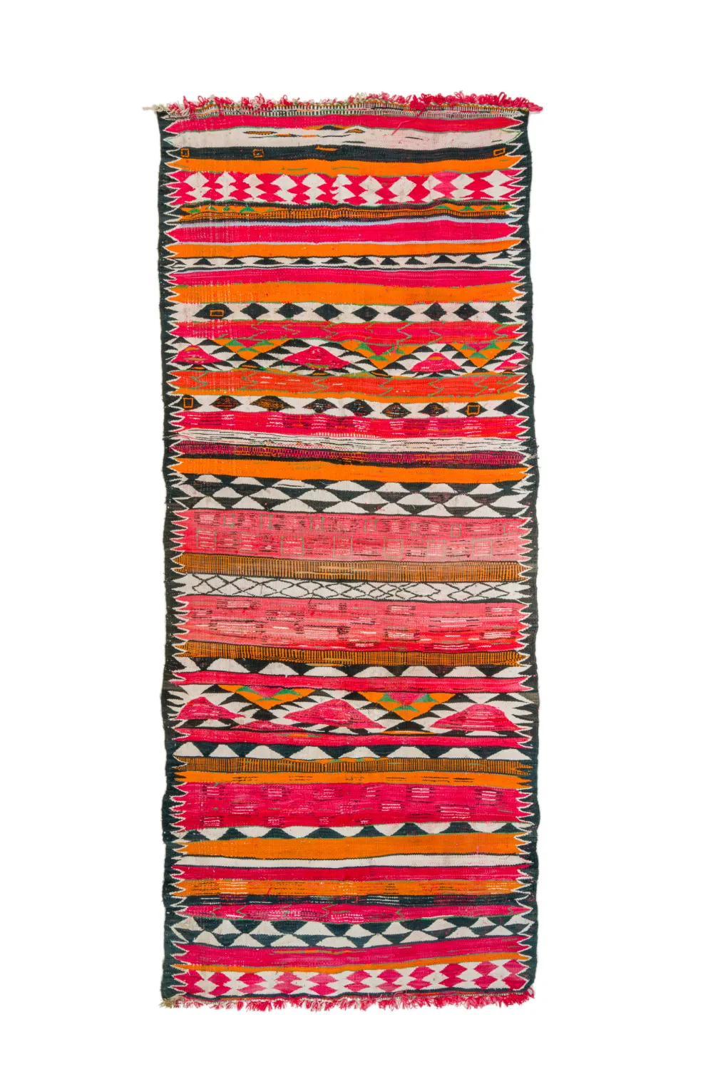 Marokkolainen Kilim matto Boucherouite 150 x 365 cm
