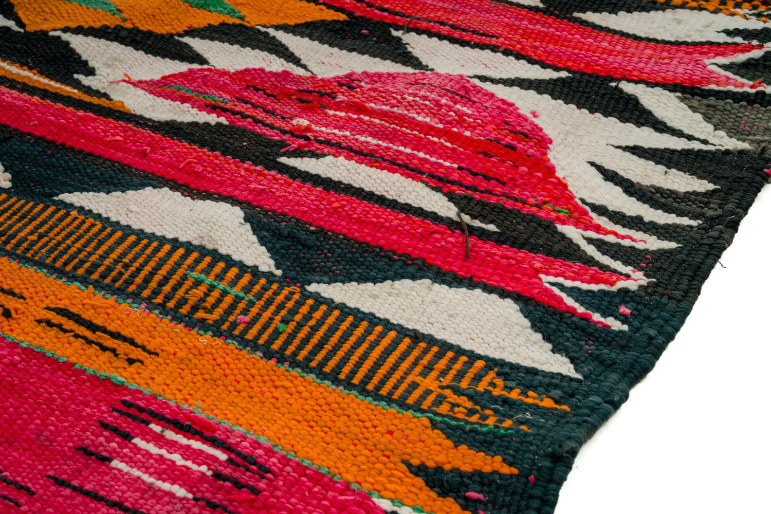 Marokkolainen Kilim matto Boucherouite 150 x 365 cm