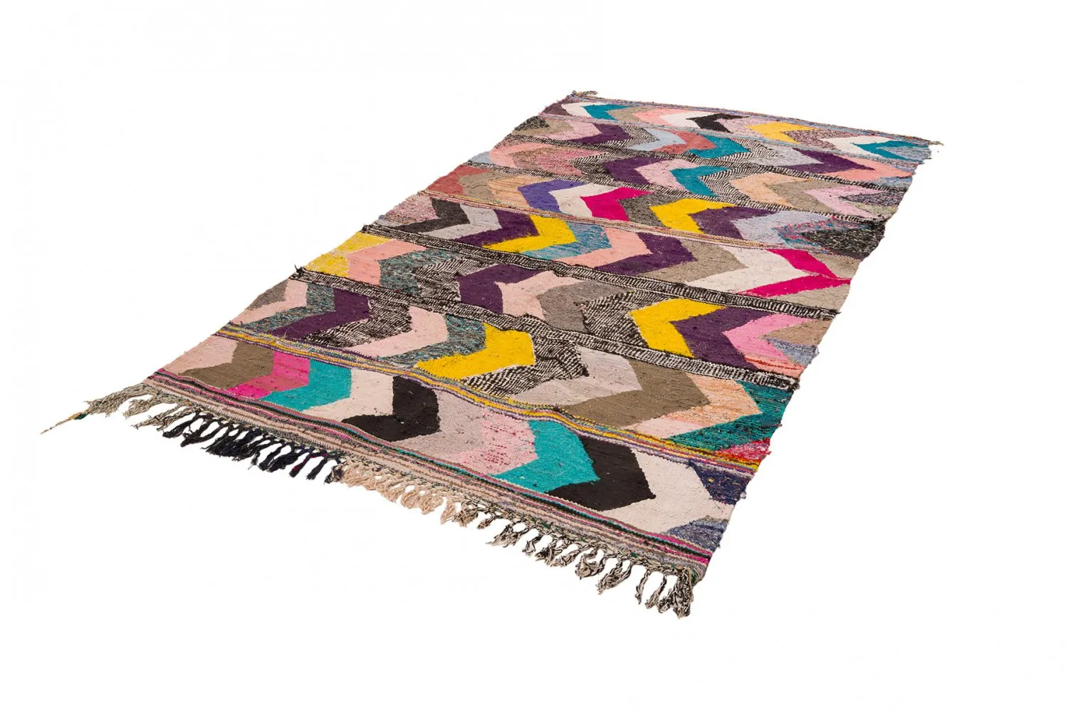 Marokkolainen Kilim matto Boucherouite 160 x 325 cm
