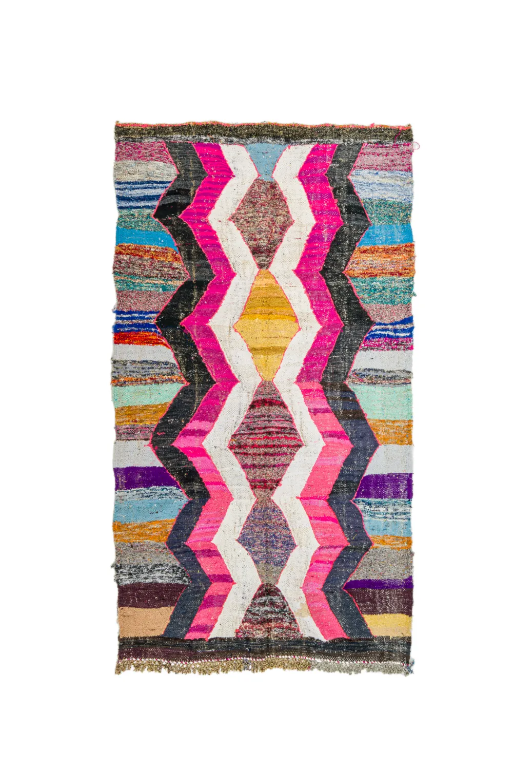 Marokkolainen Kilim matto Boucherouite 150 x 255 cm