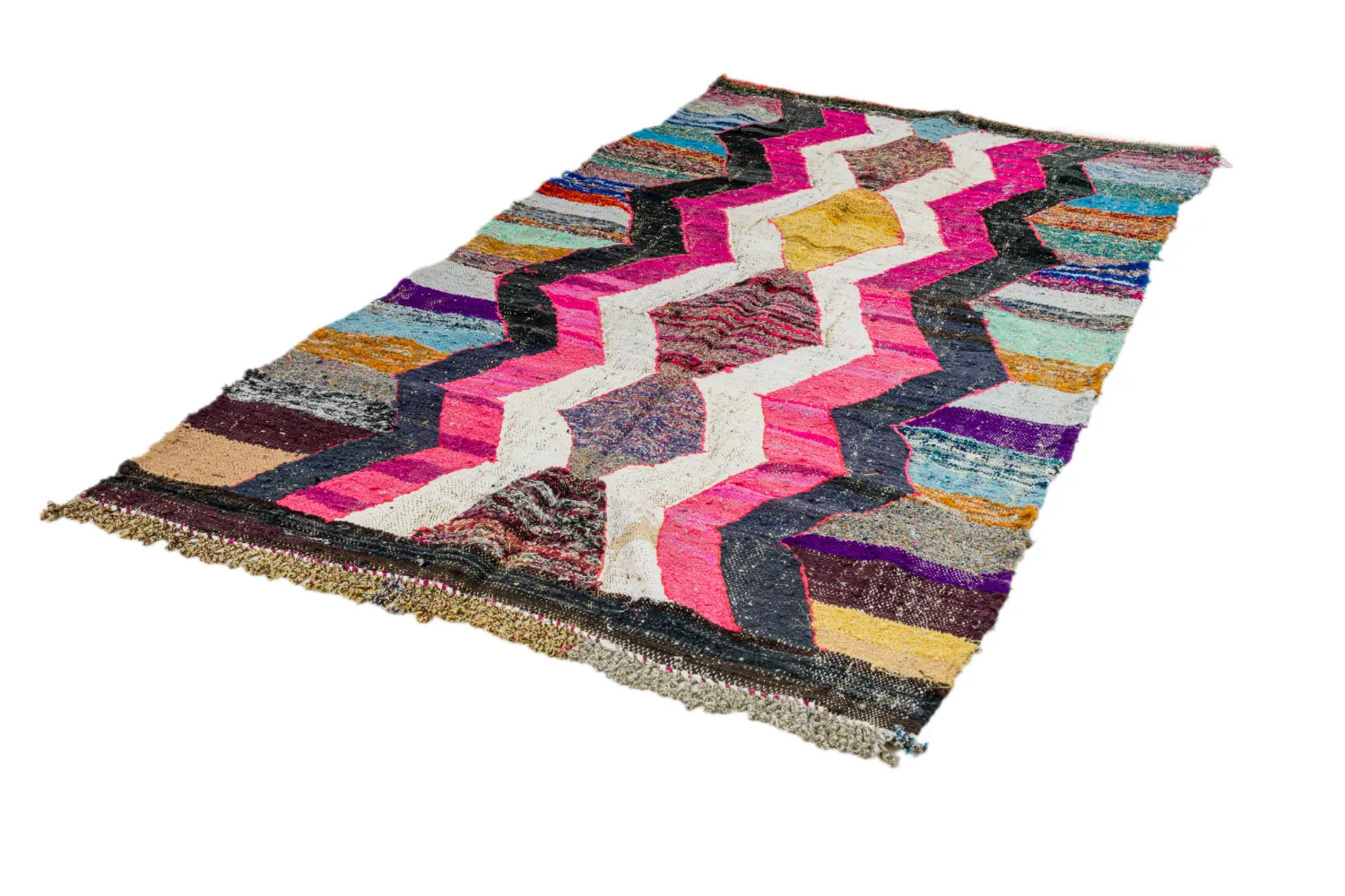 Marokkolainen Kilim matto Boucherouite 150 x 255 cm