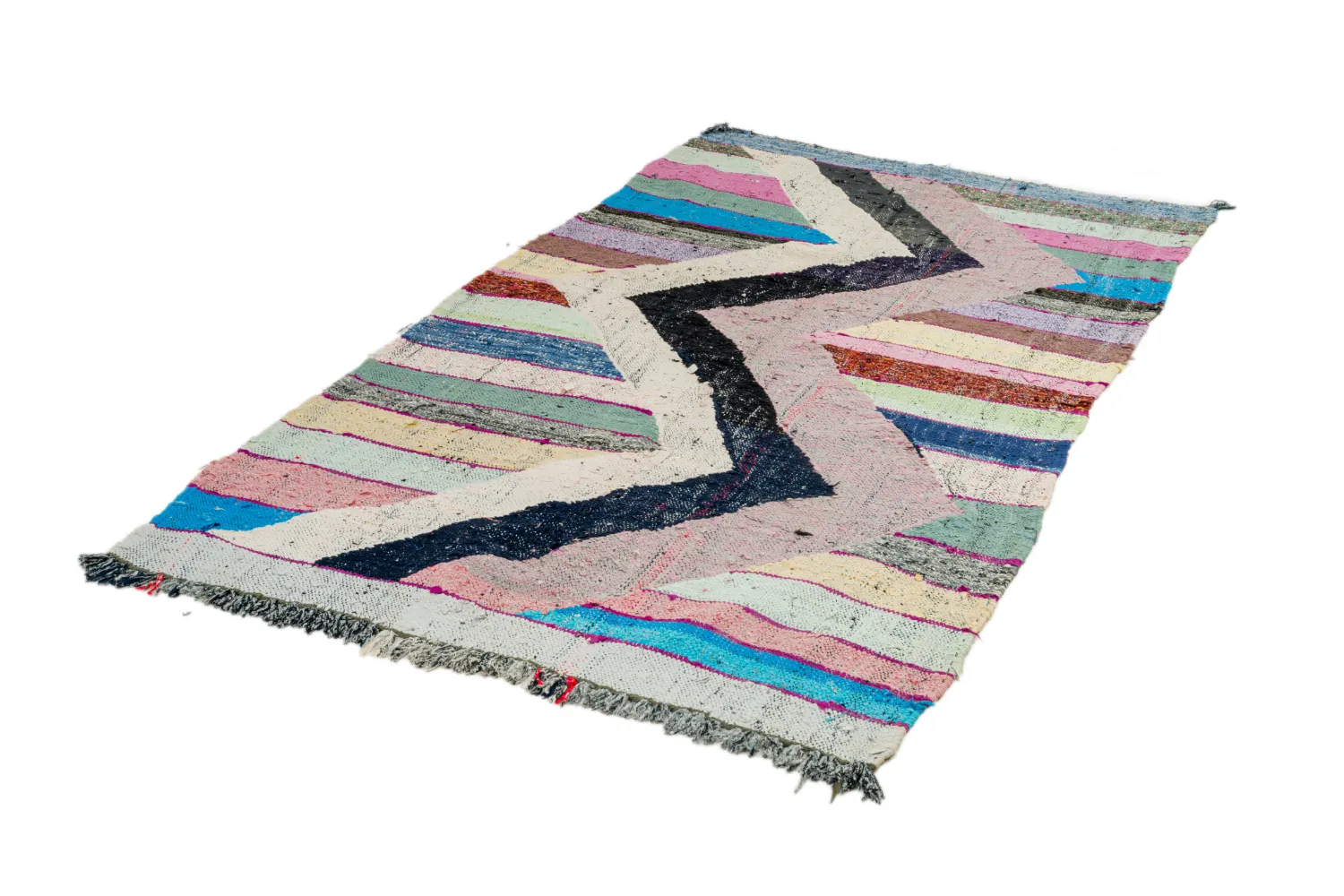 Marokkolainen Kilim matto Boucherouite 130 x 230 cm