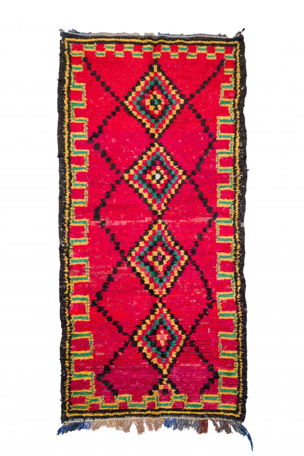 Marokkolainen Kilim matto Boucherouite 340 x 165 cm