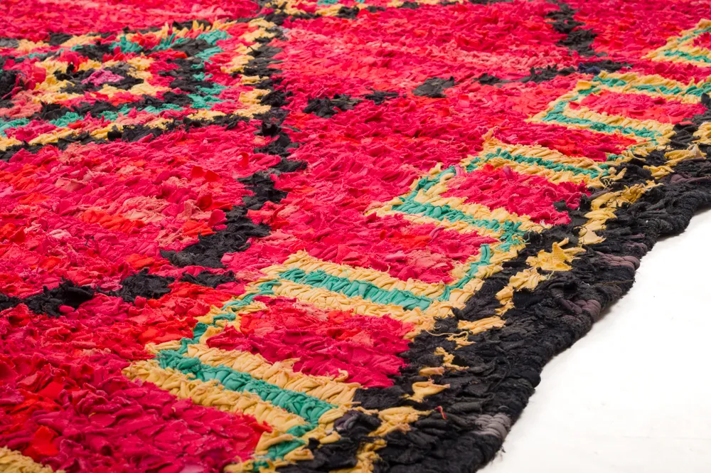 Marokkolainen Kilim matto Boucherouite 340 x 165 cm