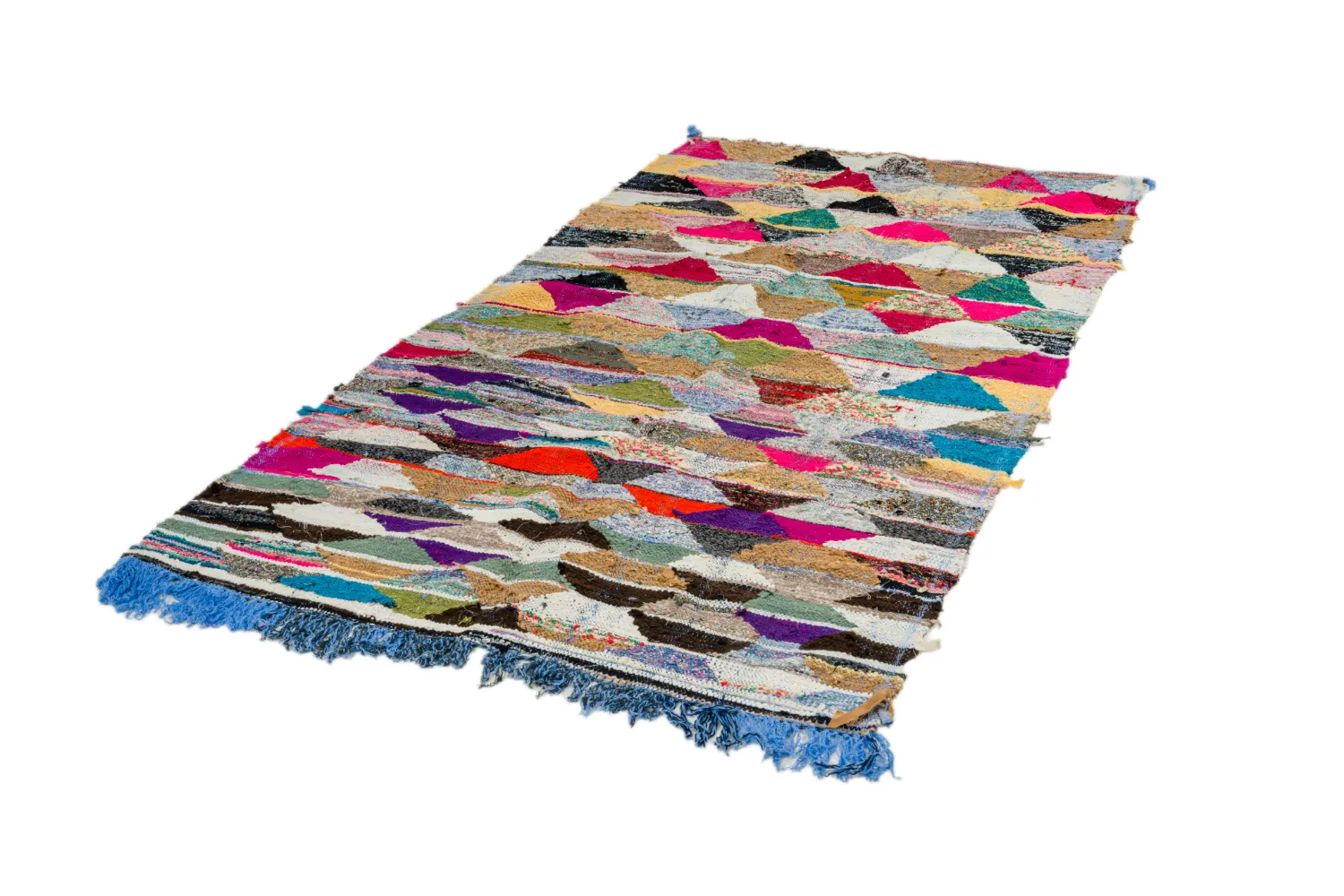 Marokkolainen Kilim matto Boucherouite 150 x 255 cm