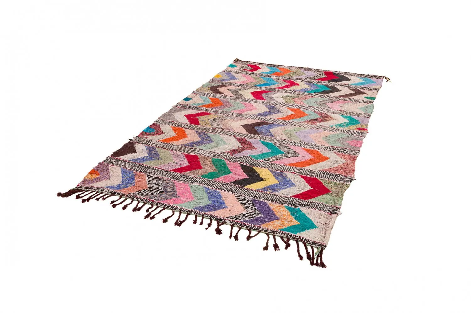 Marokkolainen Kilim matto Boucherouite 150 x 275 cm