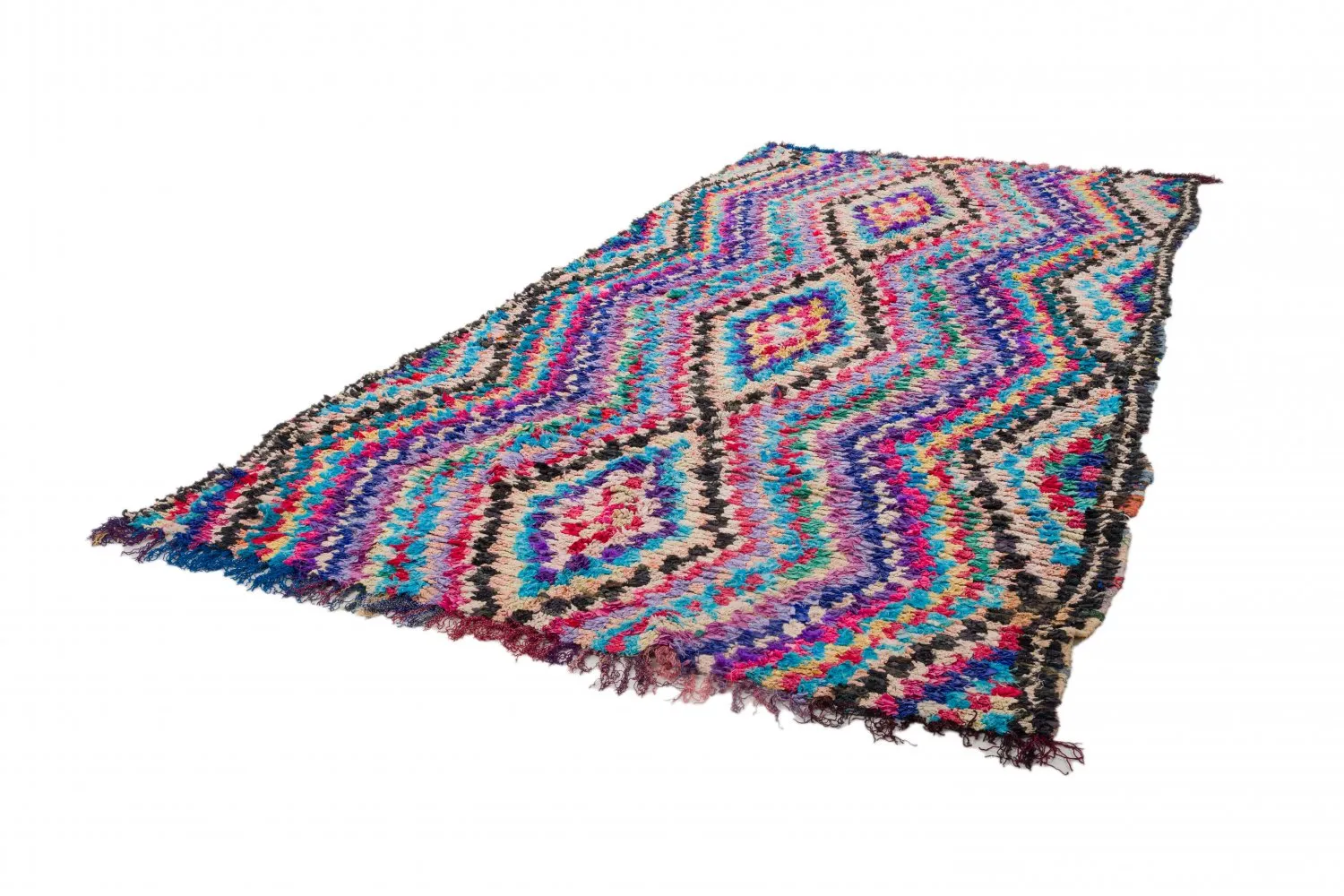 Marokkolainen Kilim matto Boucherouite 305 x 155 cm