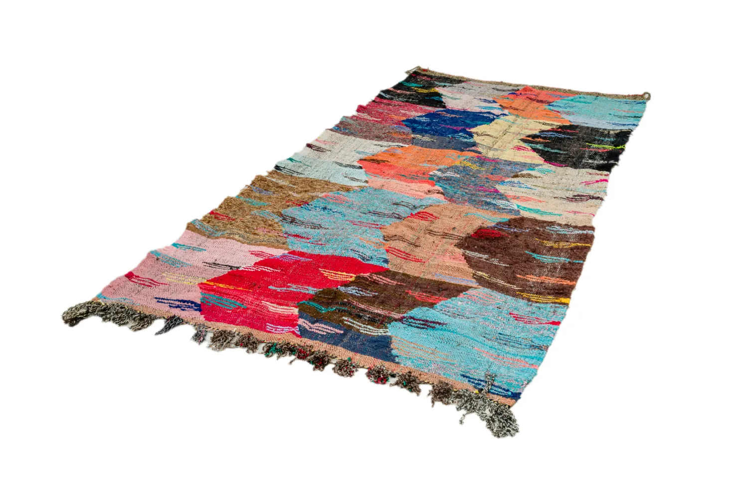 Marokkolainen Kilim matto Boucherouite 135 x 265 cm