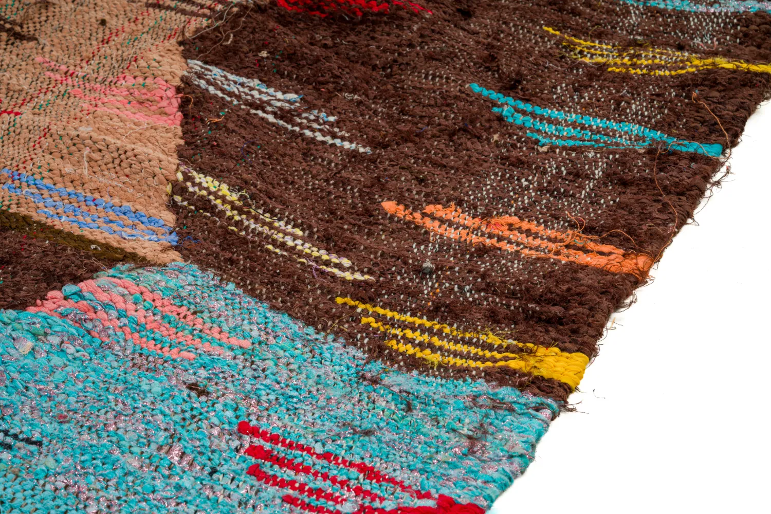 Marokkolainen Kilim matto Boucherouite 135 x 265 cm