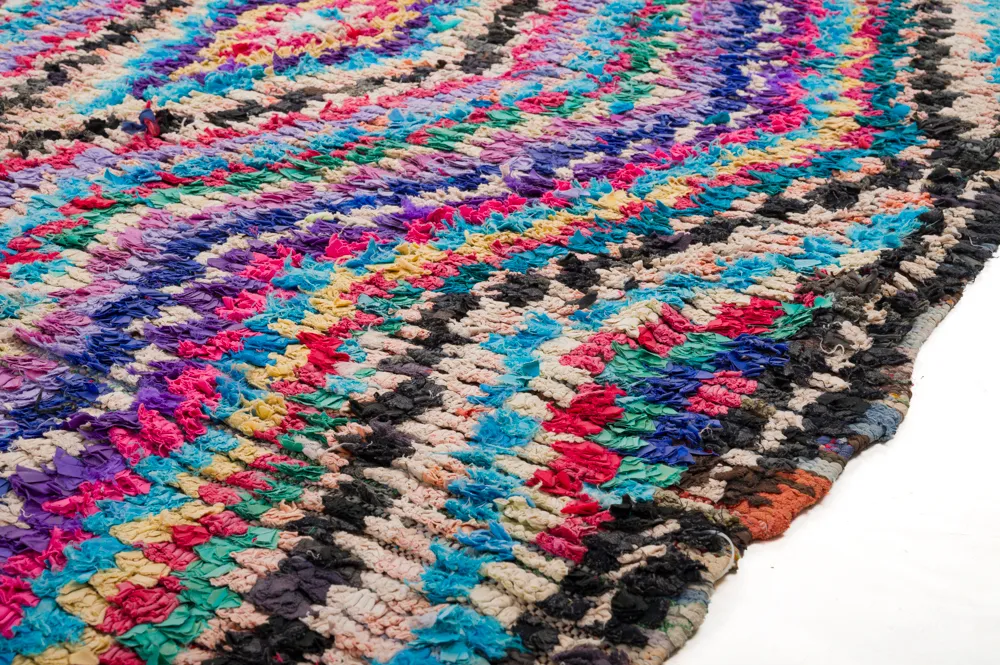 Marokkolainen Kilim matto Boucherouite 305 x 155 cm