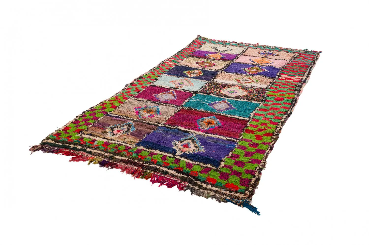 Marokkolainen Kilim matto Boucherouite 145 x 305 cm