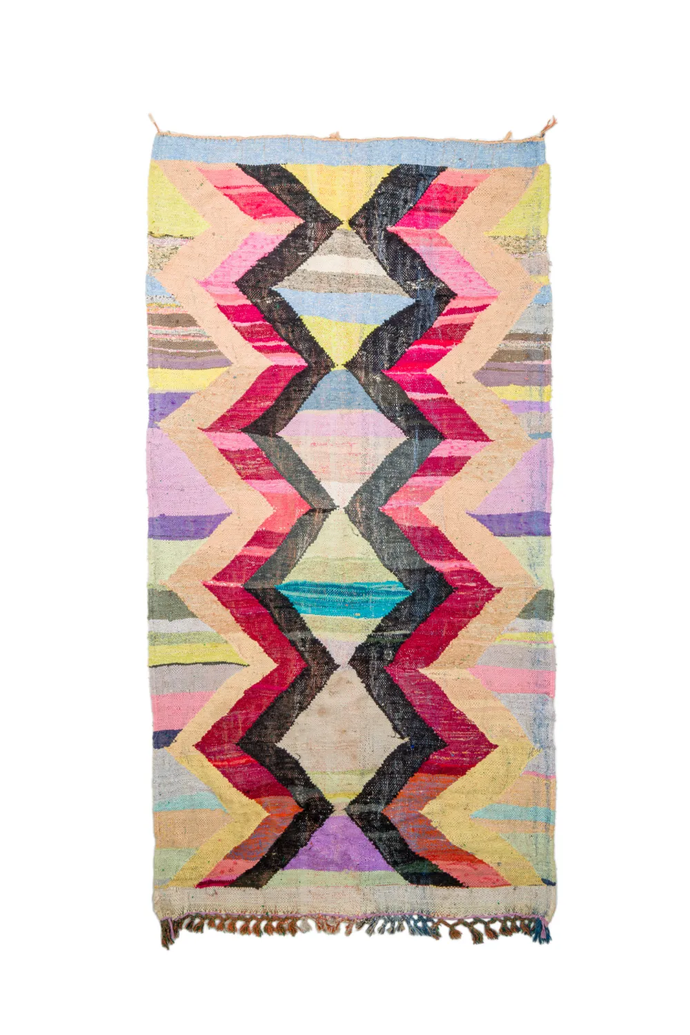 Marokkolainen Kilim matto Boucherouite 150 x 300 cm