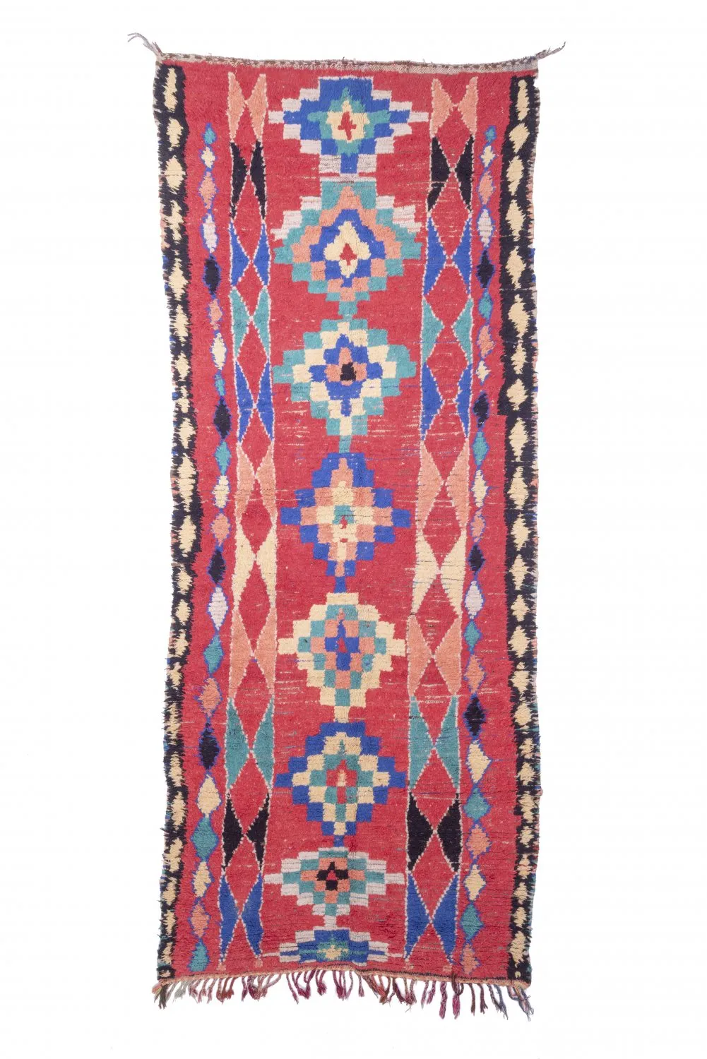 Marokkolainen Kilim matto Boucherouite 365 x 145 cm