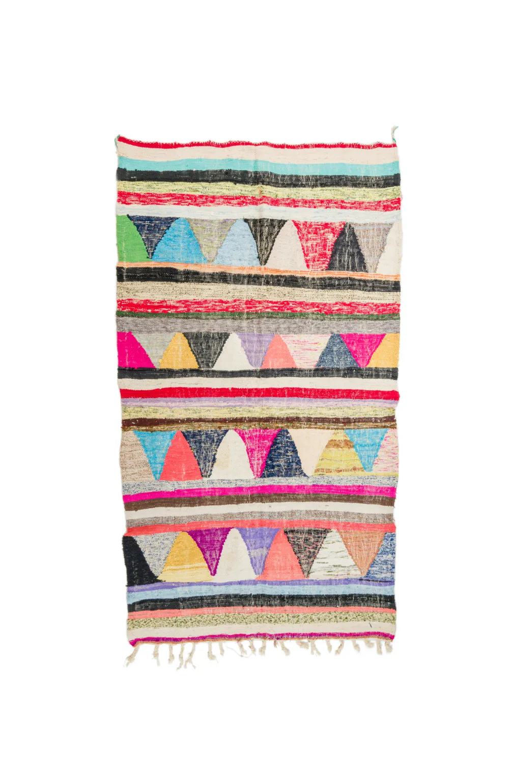 Marokkolainen Kilim matto Boucherouite 145 x 260 cm