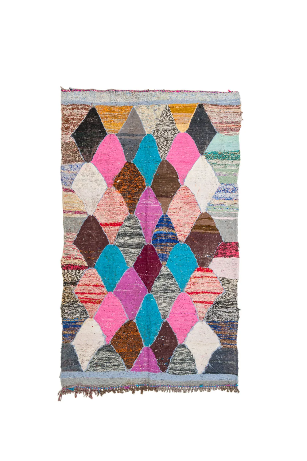 Marokkolainen Kilim matto Boucherouite 125 x 225 cm