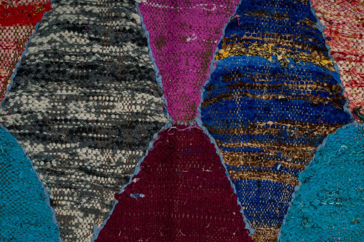 Marokkolainen Kilim matto Boucherouite 125 x 225 cm
