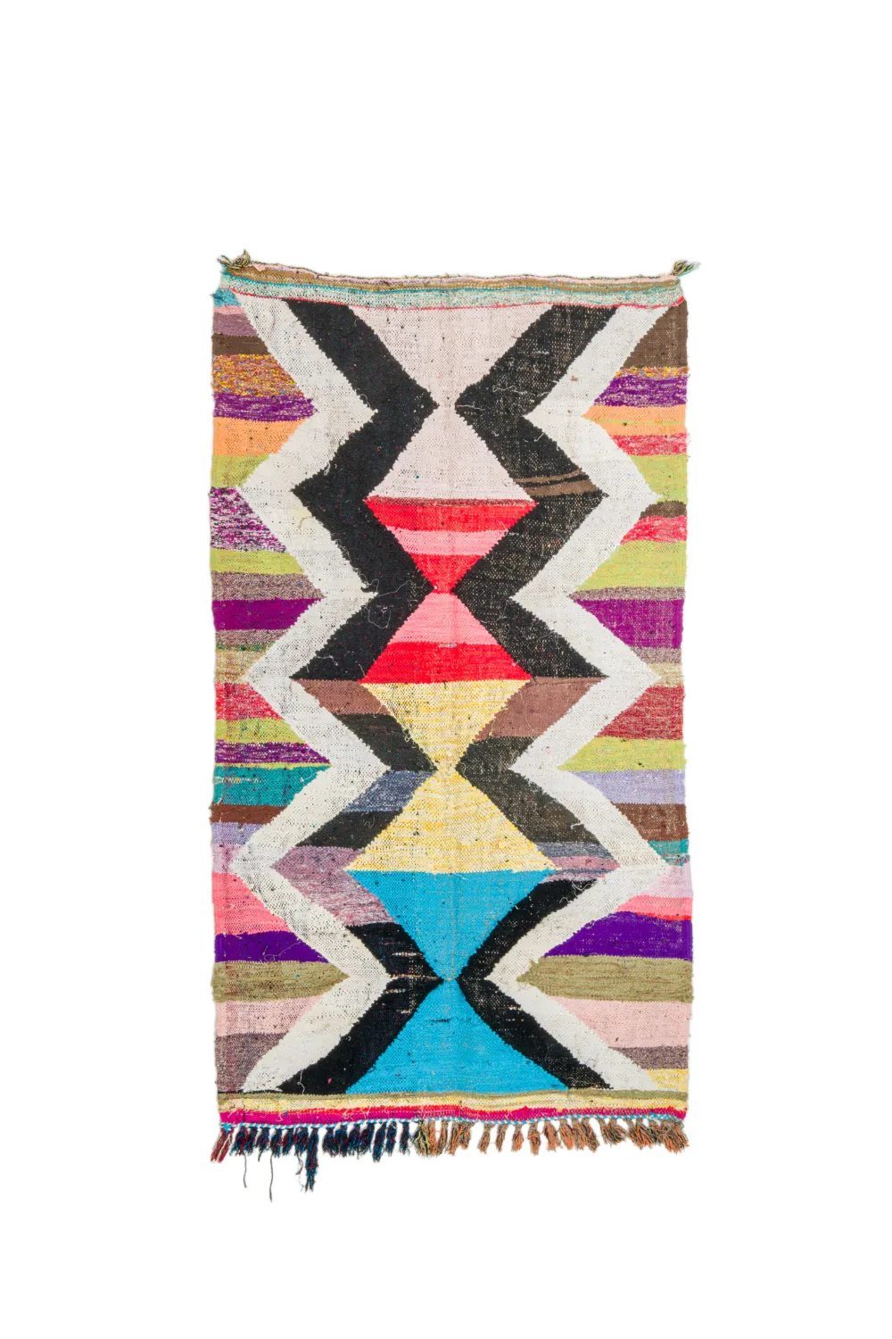 Marokkolainen Kilim matto Boucherouite 125 x 225 cm