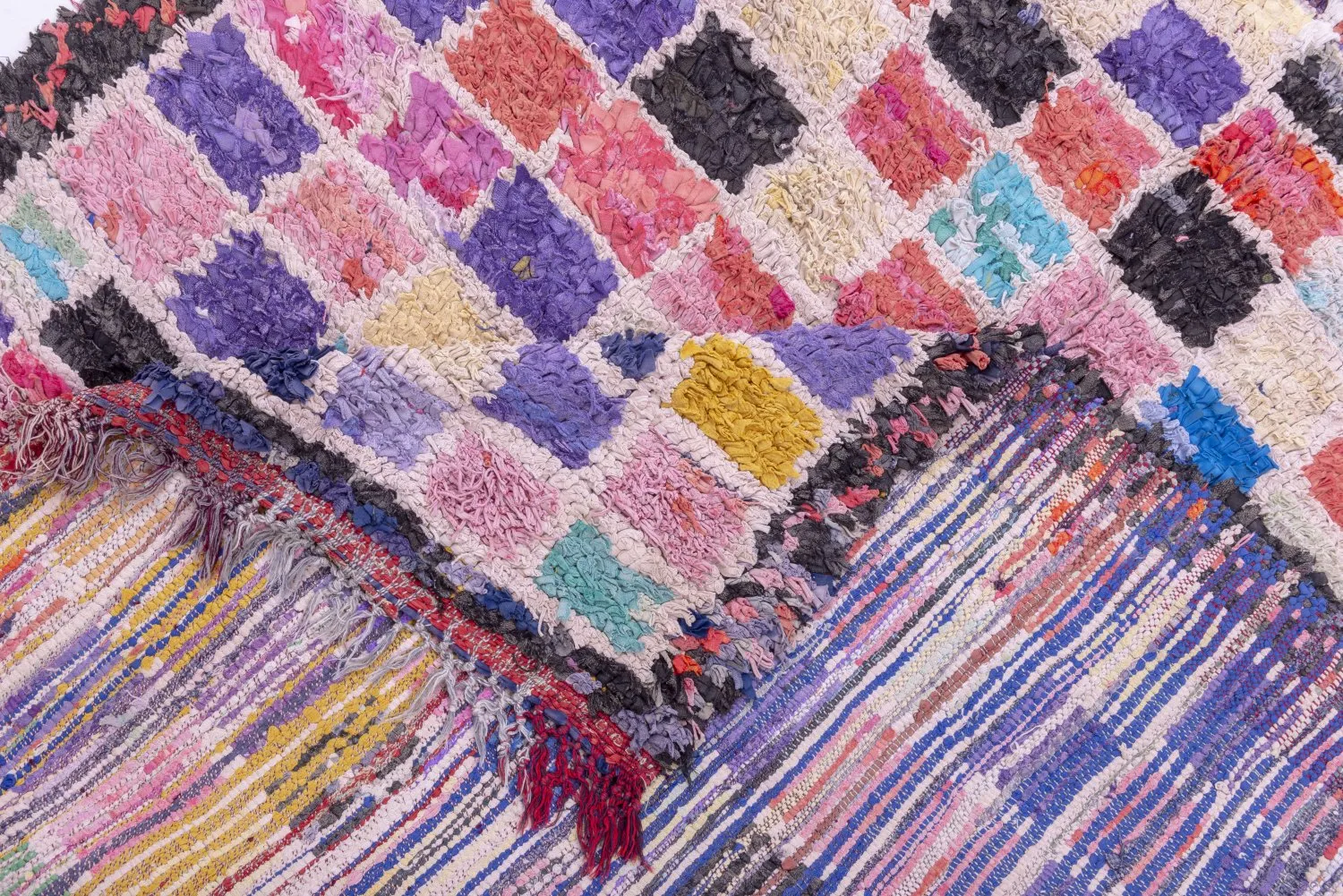 Marokkolainen Kilim matto Boucherouite 280 x 160 cm