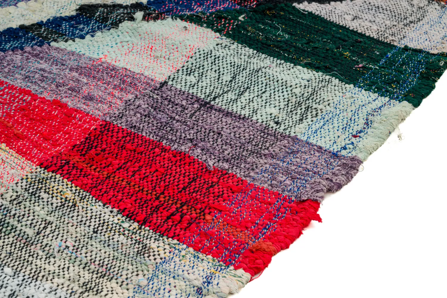 Marokkolainen Kilim matto Boucherouite 125 x 210 cm