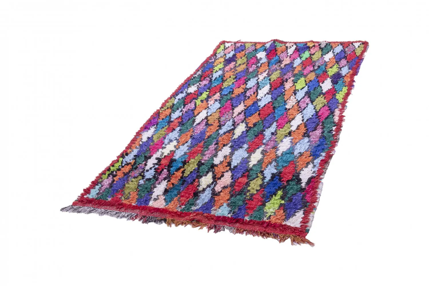 Marokkolainen Kilim matto Boucherouite 230 x 115 cm