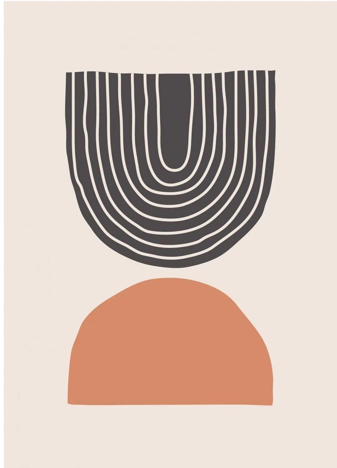 Wilton-matto - Malo (beige/musta/oranssi)