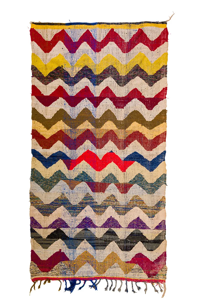 Marokkolainen Kilim matto Boucherouite 150 x 285 cm