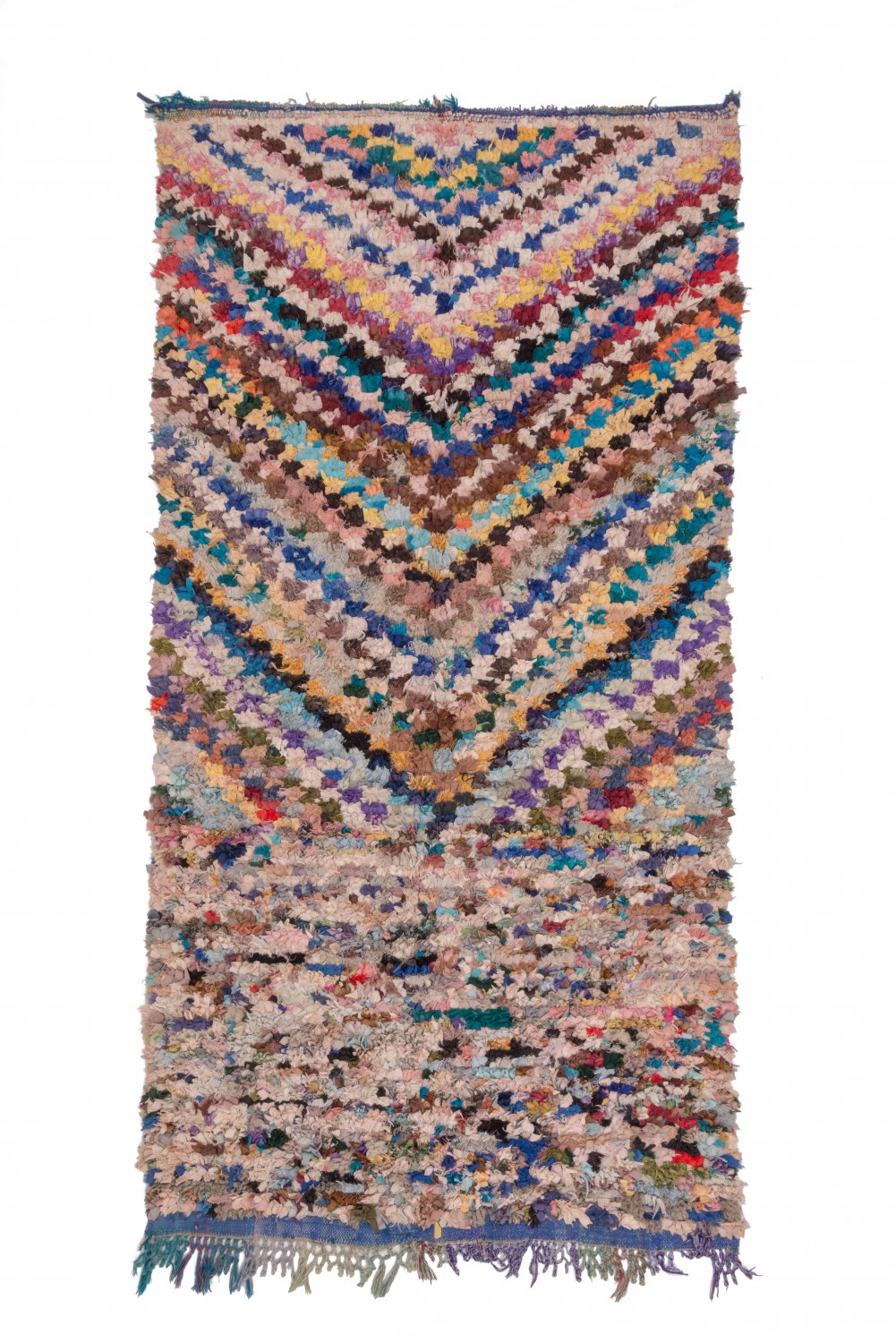 Marokkolainen Kilim matto Boucherouite 275 x 140 cm