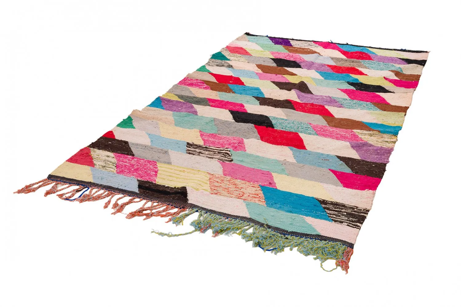 Marokkolainen Kilim matto Boucherouite 155 x 280 cm