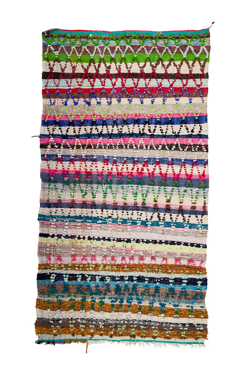 Marokkolainen Kilim matto Boucherouite 150 x 280 cm