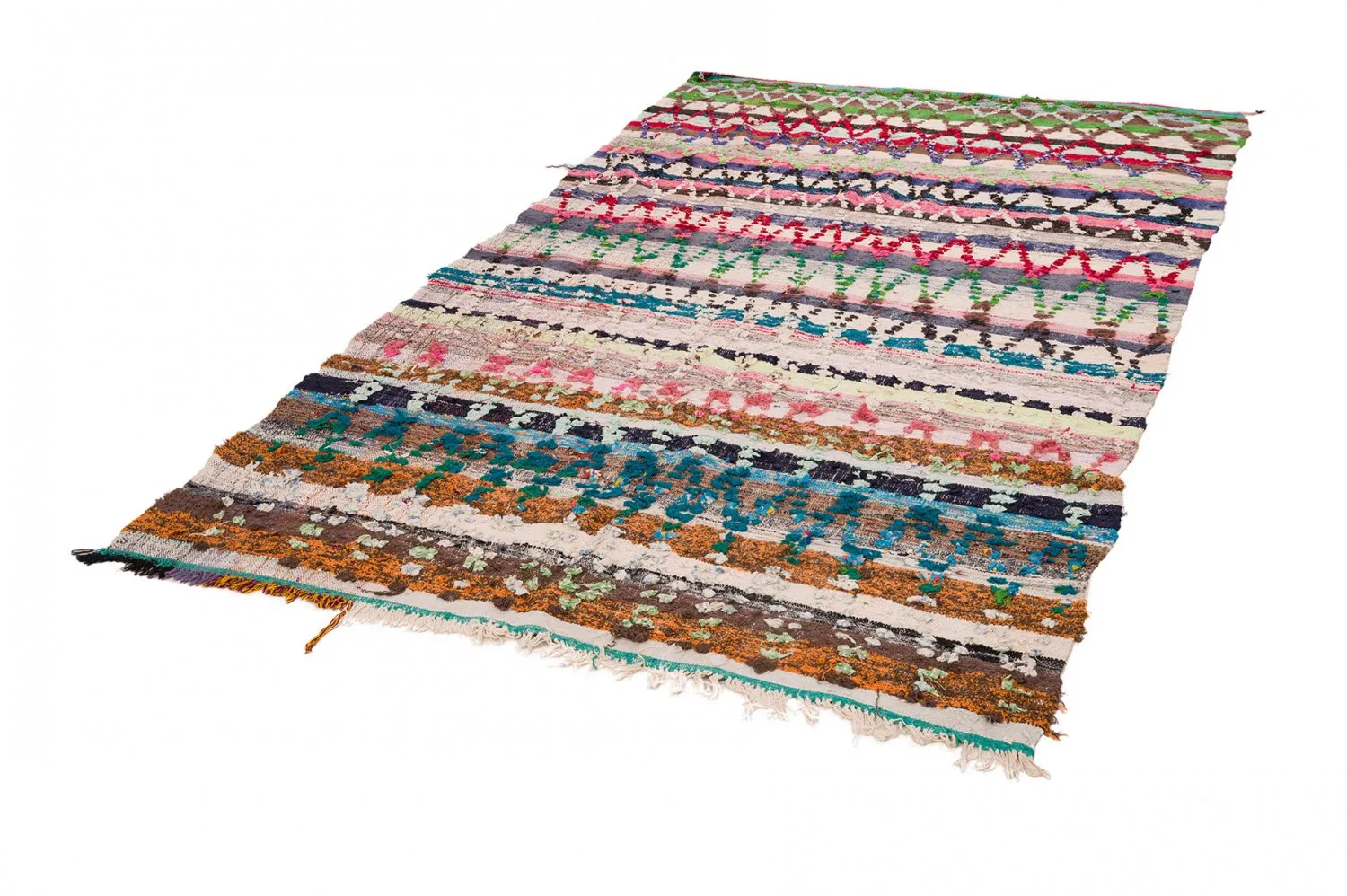 Marokkolainen Kilim matto Boucherouite 150 x 280 cm