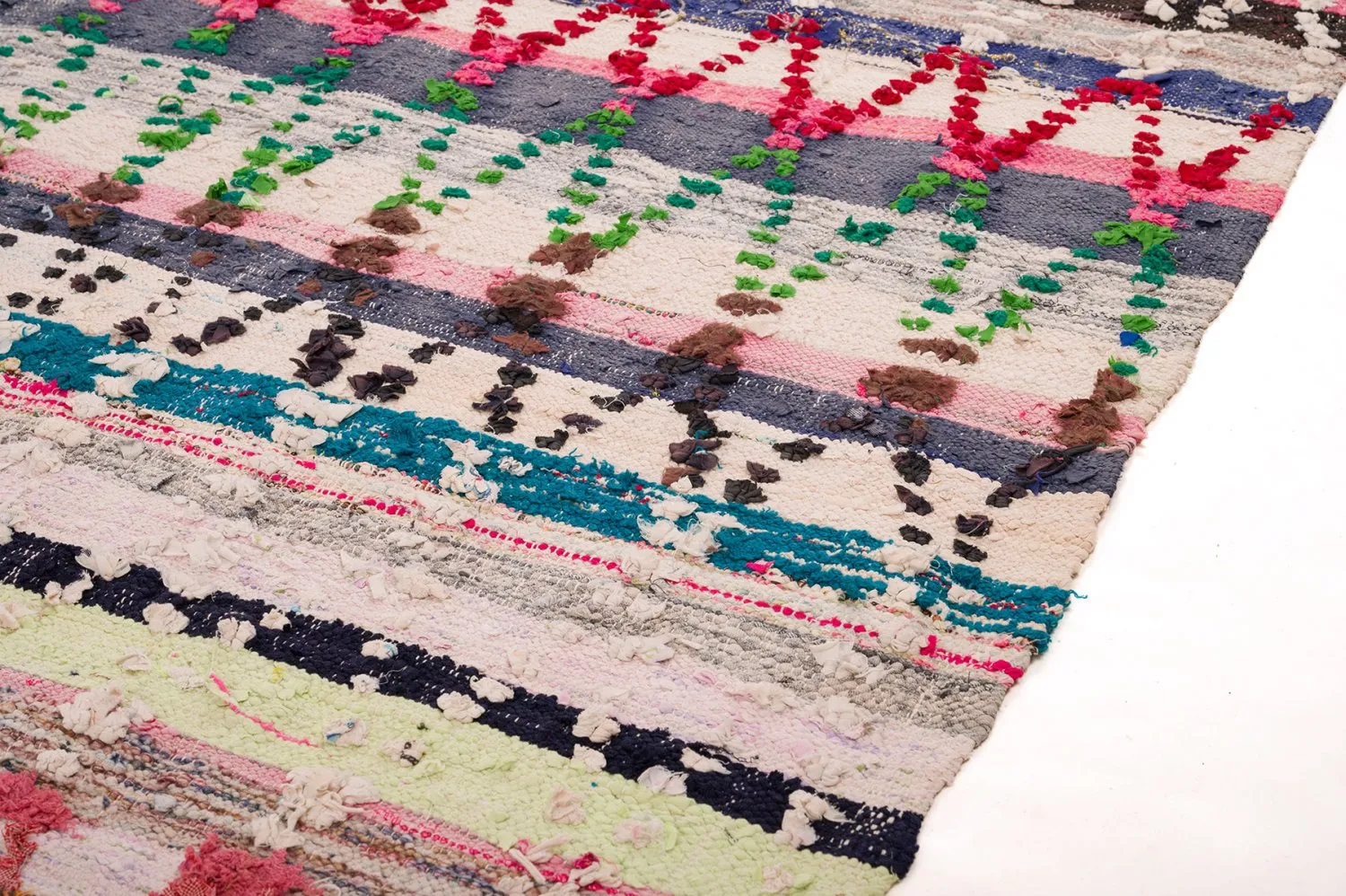 Marokkolainen Kilim matto Boucherouite 150 x 280 cm
