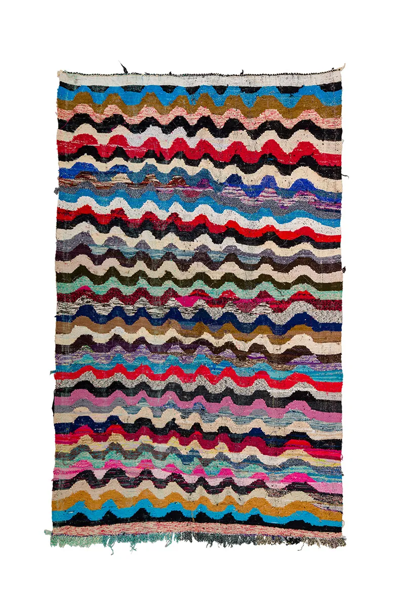Marokkolainen Kilim matto Boucherouite 170 x 270 cm