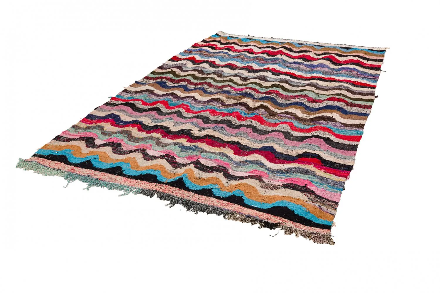 Marokkolainen Kilim matto Boucherouite 170 x 270 cm