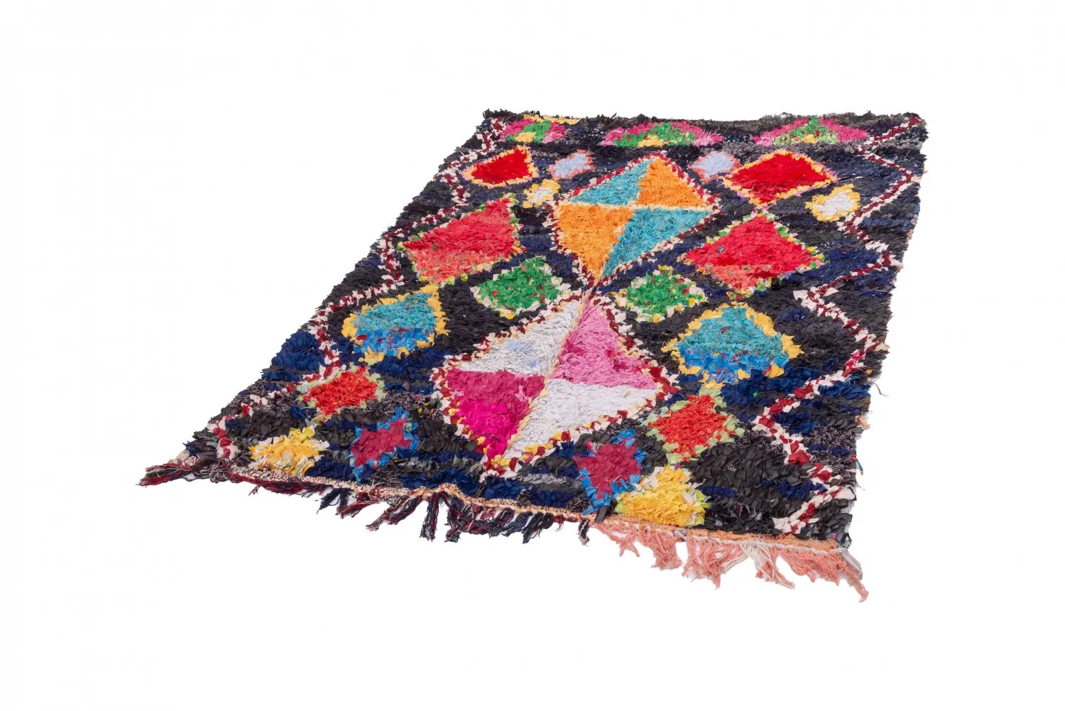 Marokkolainen Kilim matto Boucherouite 190 x 135 cm