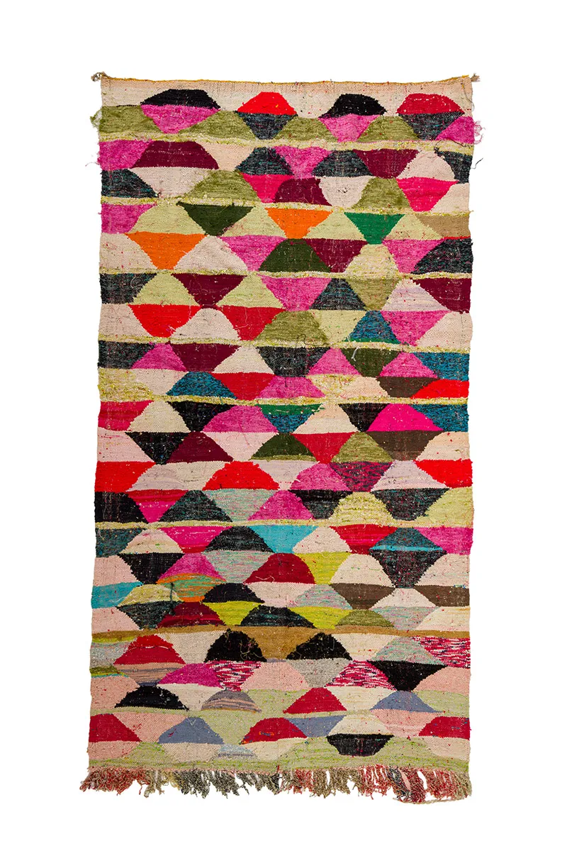 Marokkolainen Kilim matto Boucherouite 155 x 290 cm