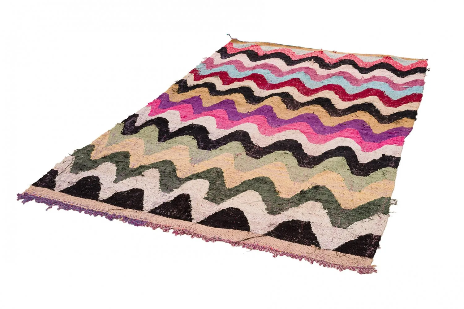 Marokkolainen Kilim matto Boucherouite 160 x 275 cm