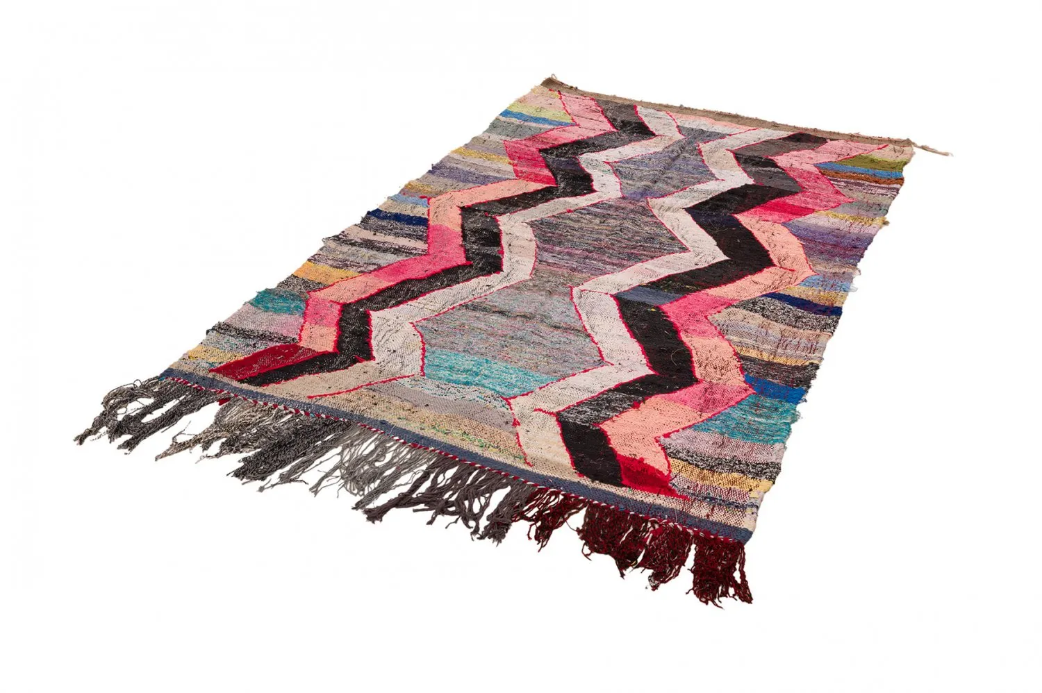 Marokkolainen Kilim matto Boucherouite 150 x 260 cm