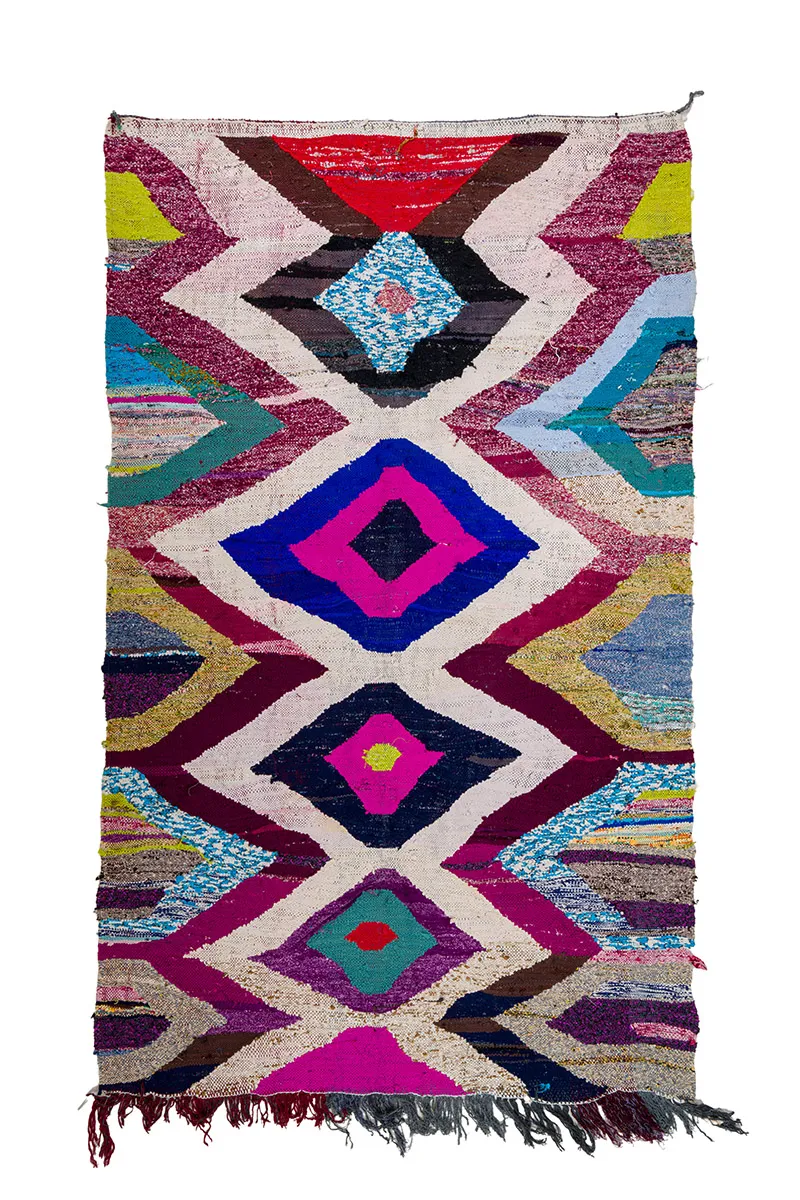 Marokkolainen Kilim matto Boucherouite 165 x 270 cm