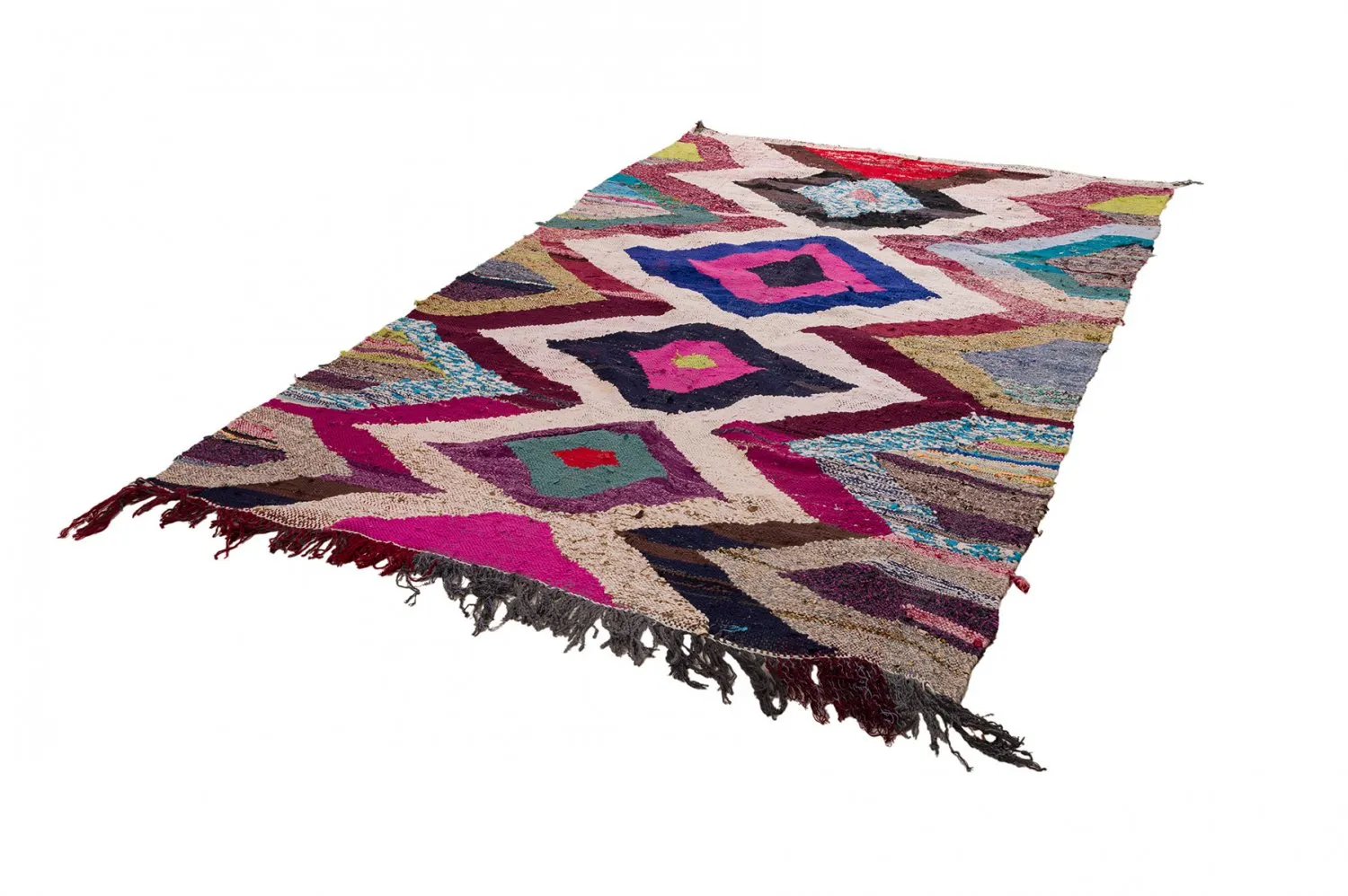 Marokkolainen Kilim matto Boucherouite 165 x 270 cm