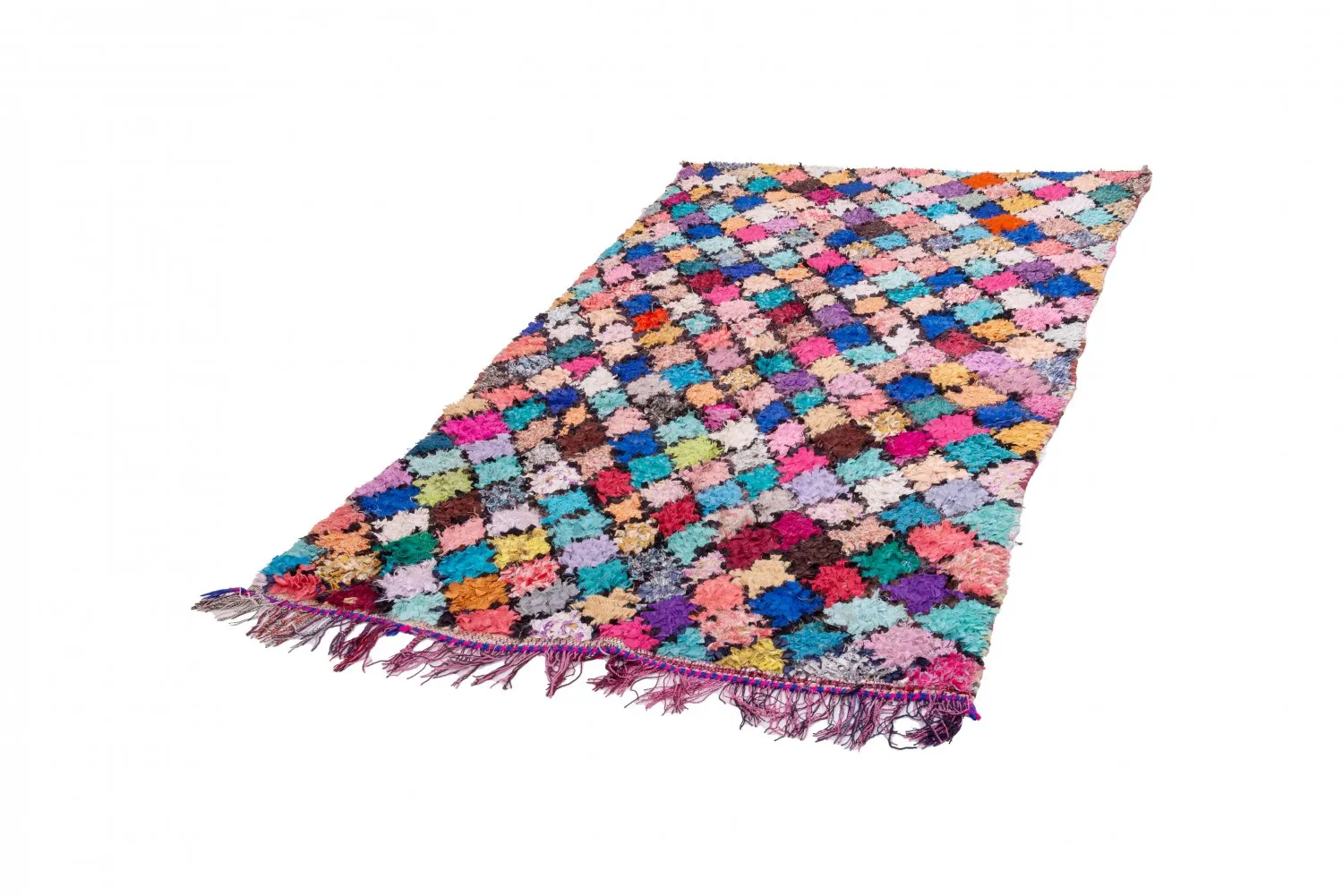 Marokkolainen Kilim matto Boucherouite 255 x 135 cm