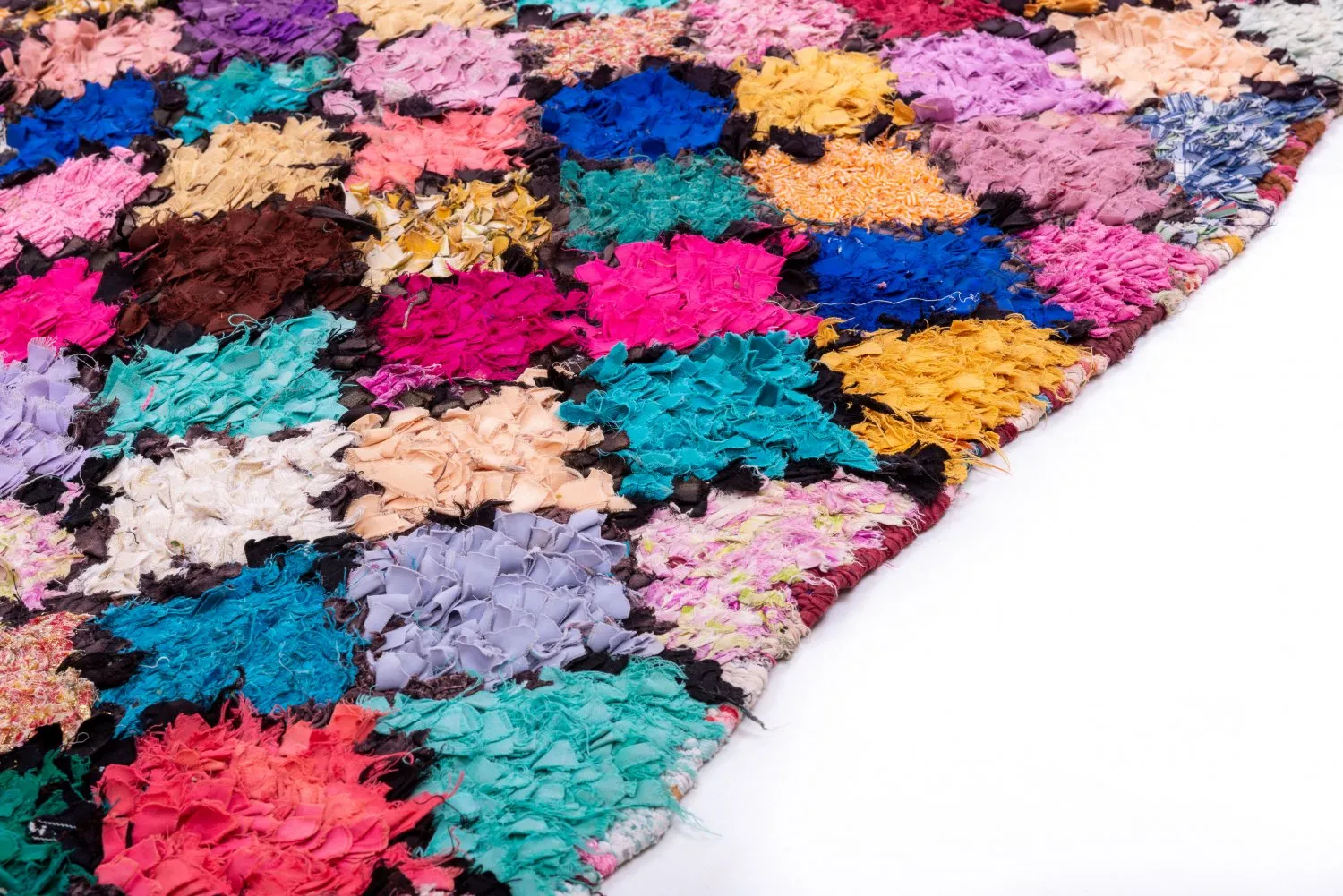 Marokkolainen Kilim matto Boucherouite 255 x 135 cm