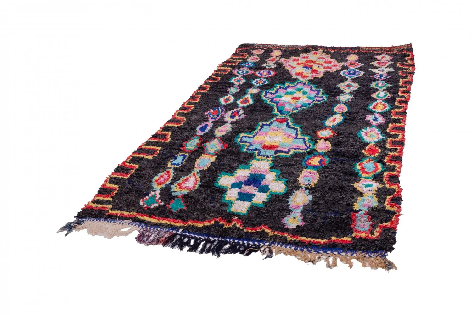Marokkolainen Kilim matto Boucherouite 265 x 145 cm