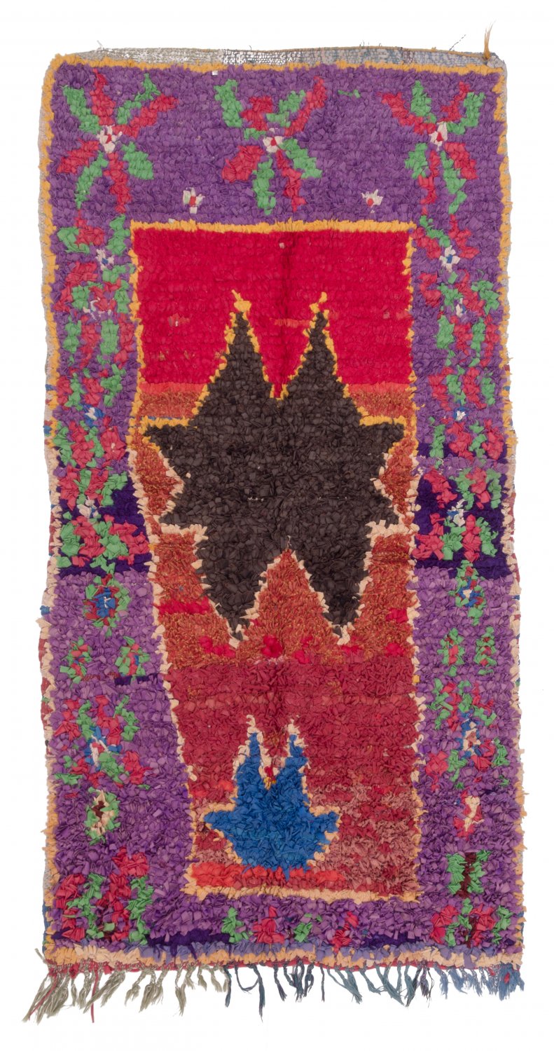 Marokkolainen Kilim matto Boucherouite 195 x 100 cm