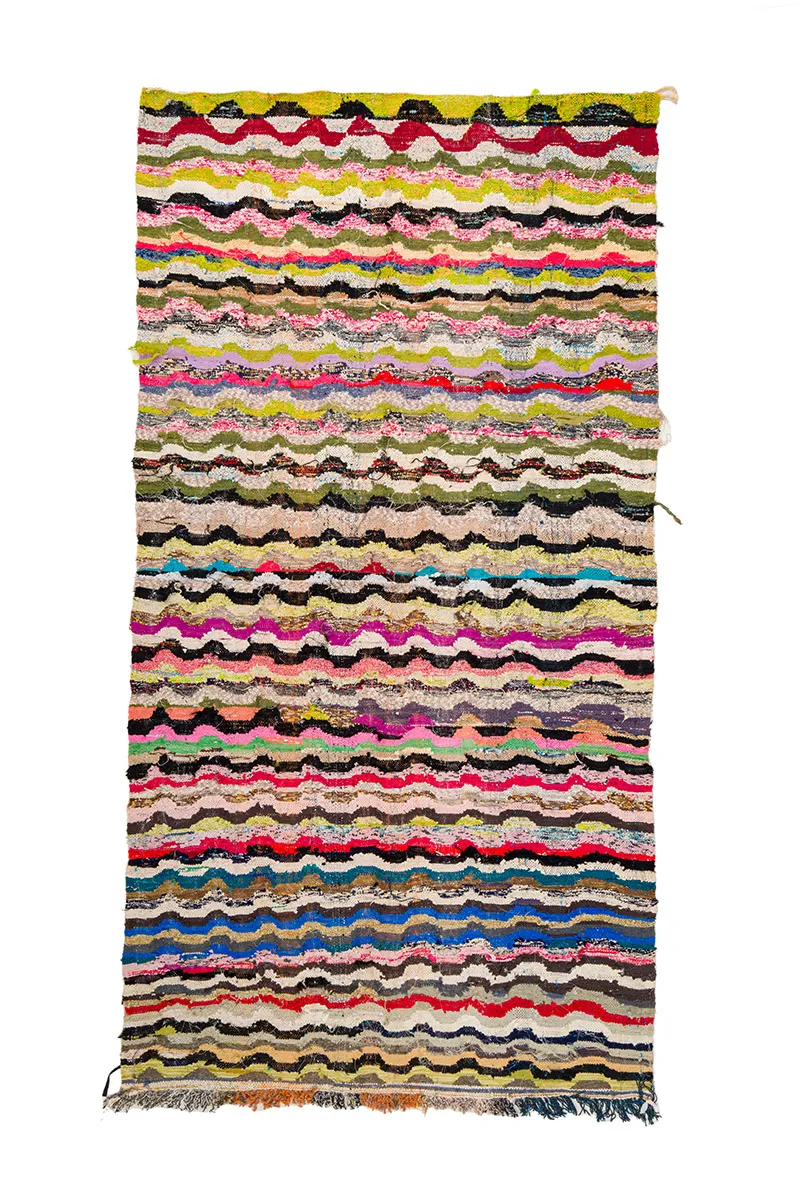 Marokkolainen Kilim matto Boucherouite 150 x 305 cm
