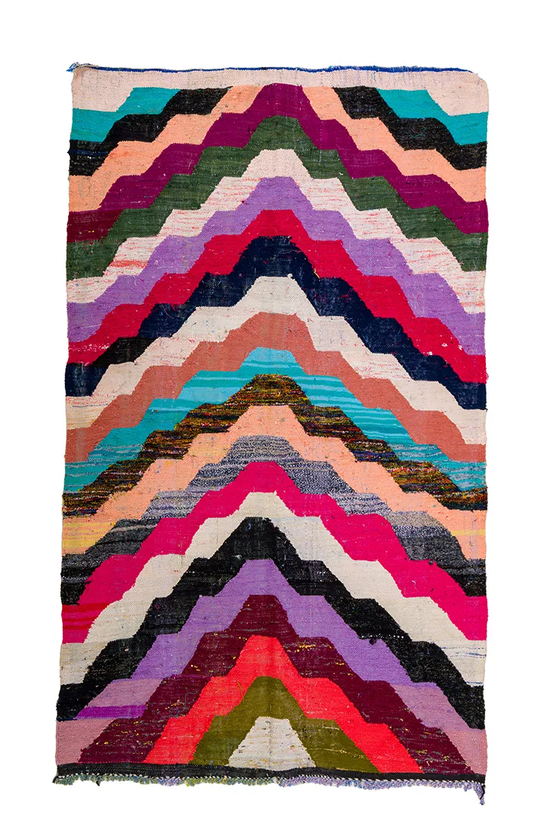 Marokkolainen Kilim matto Boucherouite 145 x 235 cm