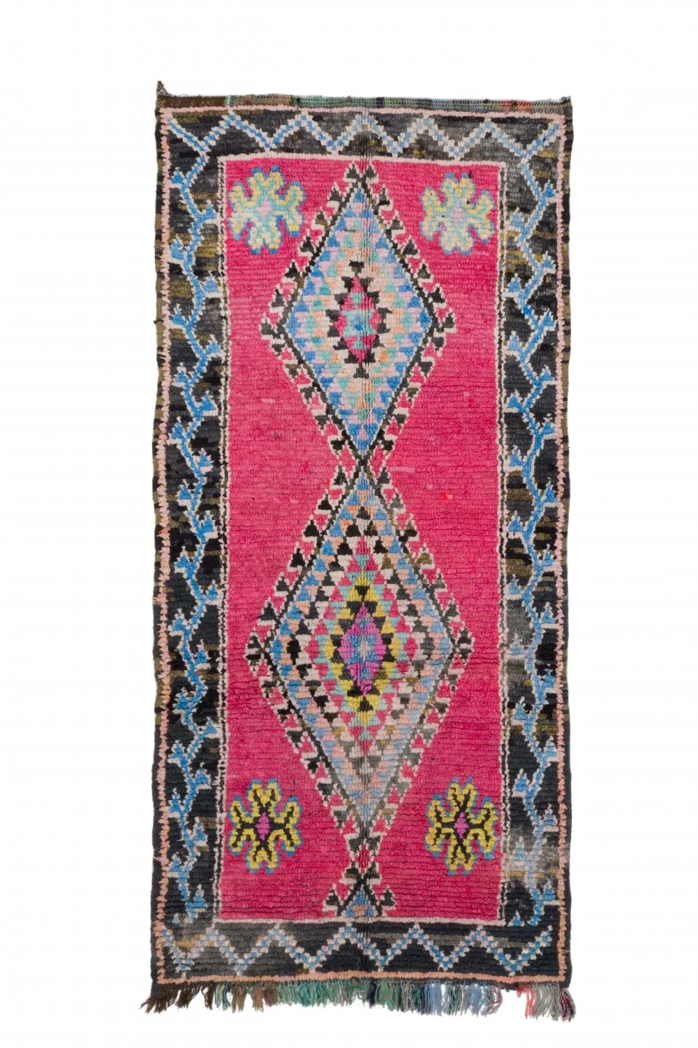 Marokkolainen Kilim matto Boucherouite 275 x 130 cm