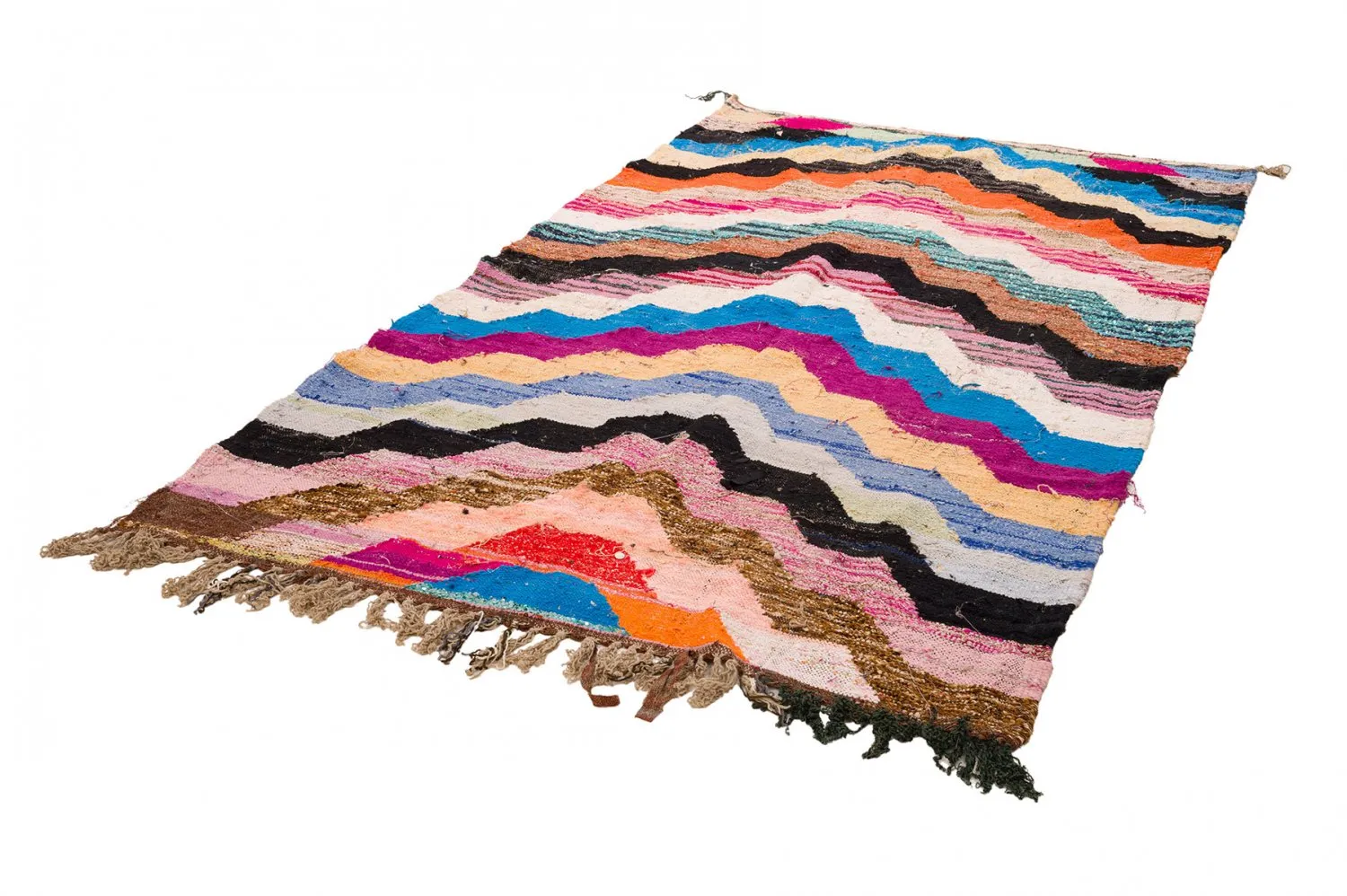 Marokkolainen Kilim matto Boucherouite 150 x 255 cm