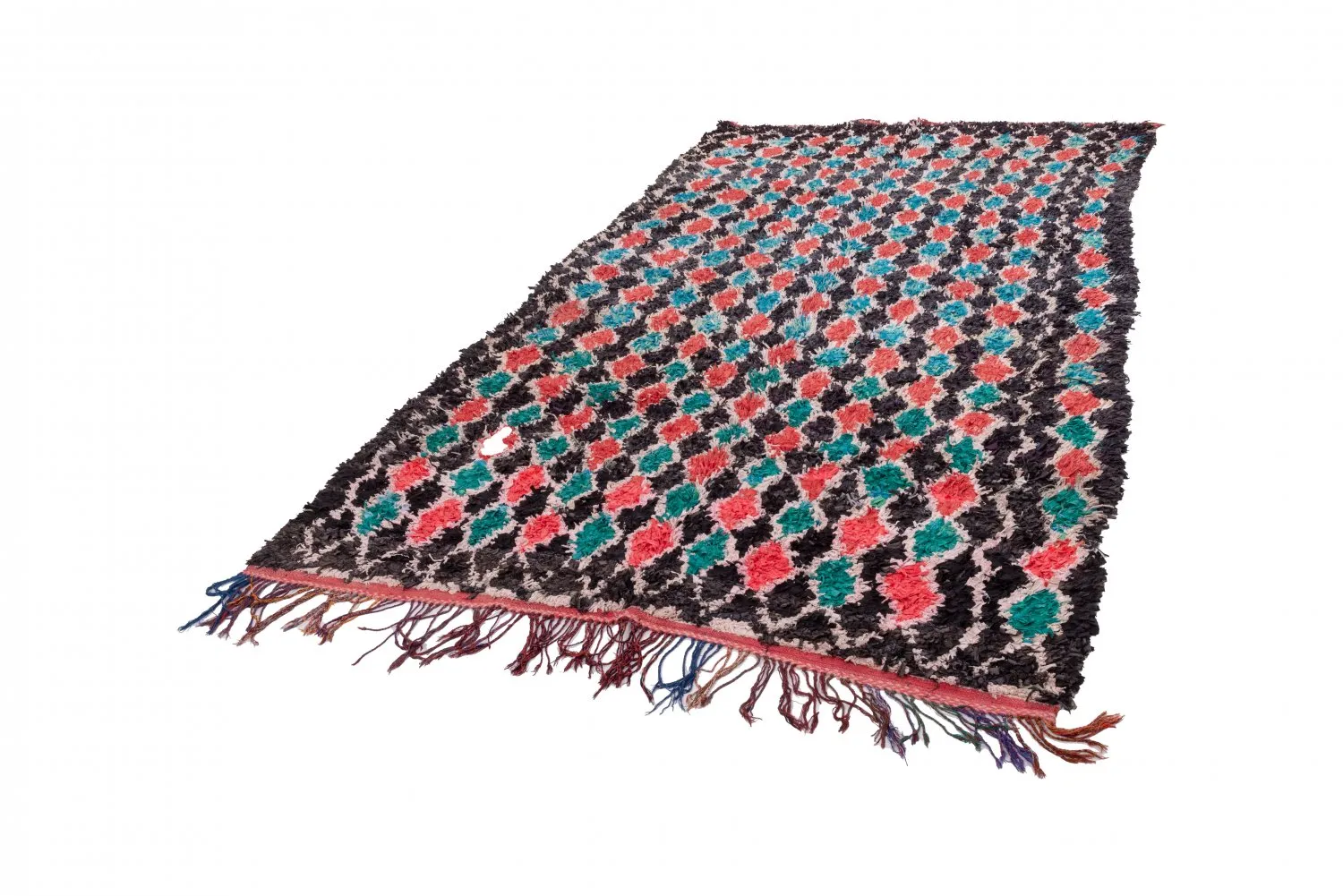 Marokkolainen Kilim matto Boucherouite 395 x 180 cm