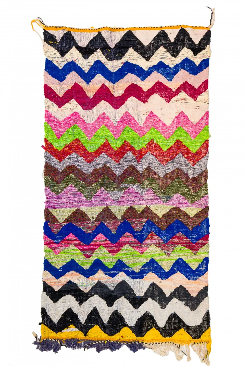 Marokkolainen Kilim matto Boucherouite 125 x 245 cm